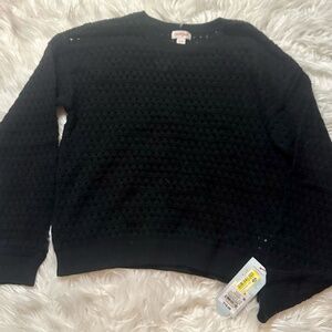 Cat & Jack  Girl's Openwork-Knit Crewneck Sweater